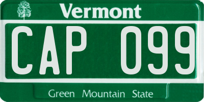 VT license plate CAP099