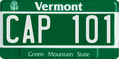 VT license plate CAP101