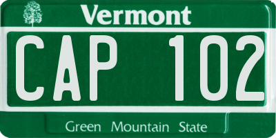 VT license plate CAP102