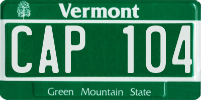 VT license plate CAP104