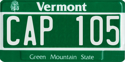 VT license plate CAP105
