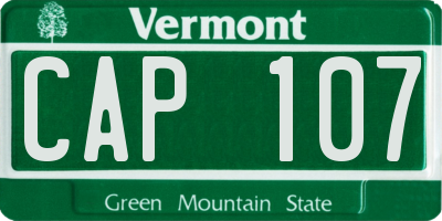 VT license plate CAP107