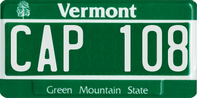 VT license plate CAP108