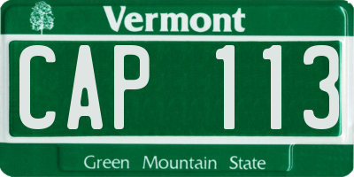 VT license plate CAP113