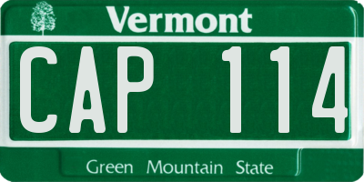 VT license plate CAP114