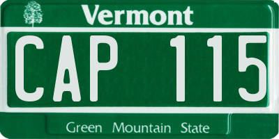 VT license plate CAP115