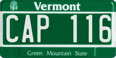 VT license plate CAP116