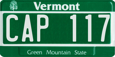 VT license plate CAP117
