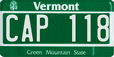 VT license plate CAP118