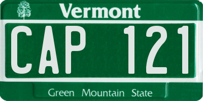 VT license plate CAP121