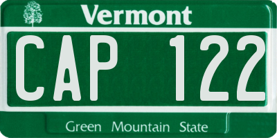 VT license plate CAP122