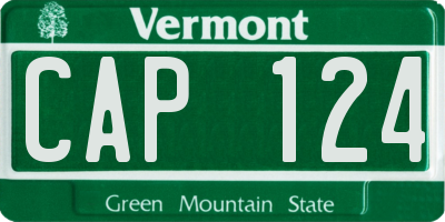 VT license plate CAP124
