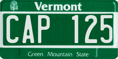 VT license plate CAP125