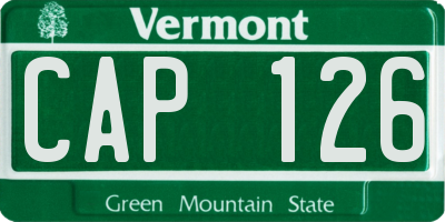 VT license plate CAP126