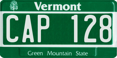 VT license plate CAP128