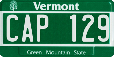 VT license plate CAP129