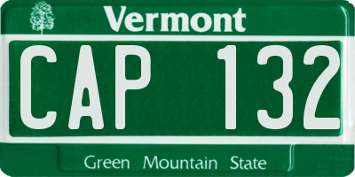 VT license plate CAP132