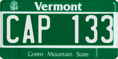 VT license plate CAP133