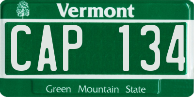 VT license plate CAP134