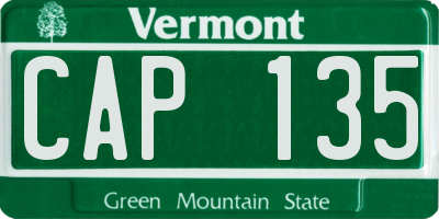 VT license plate CAP135