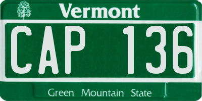 VT license plate CAP136