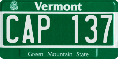 VT license plate CAP137