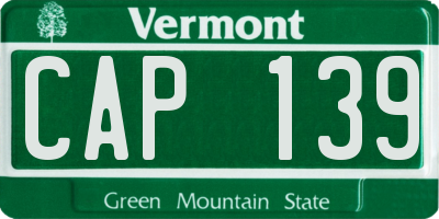VT license plate CAP139