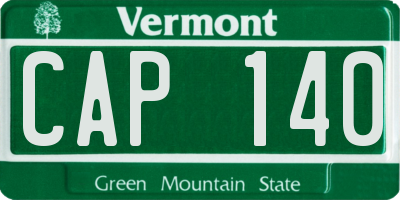 VT license plate CAP140