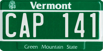 VT license plate CAP141