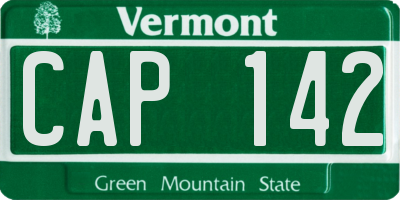 VT license plate CAP142