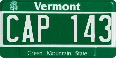 VT license plate CAP143