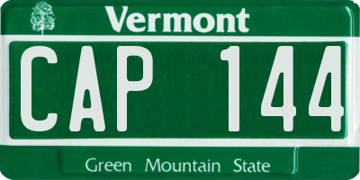VT license plate CAP144