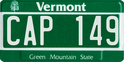 VT license plate CAP149