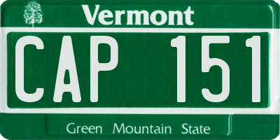 VT license plate CAP151