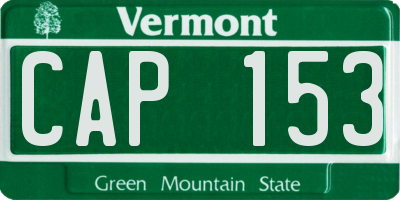 VT license plate CAP153