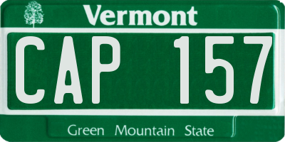 VT license plate CAP157