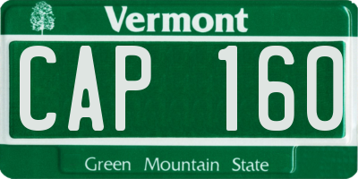 VT license plate CAP160