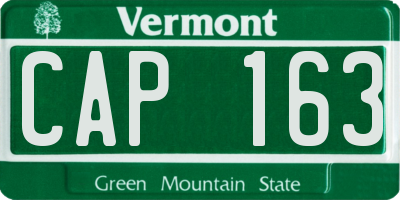 VT license plate CAP163