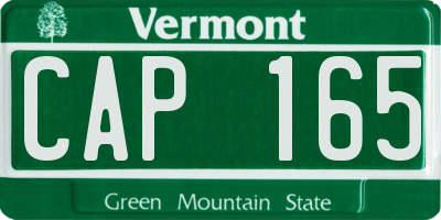VT license plate CAP165