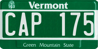 VT license plate CAP175