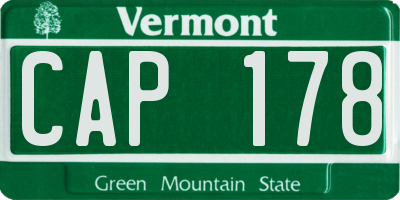 VT license plate CAP178