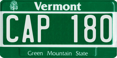VT license plate CAP180