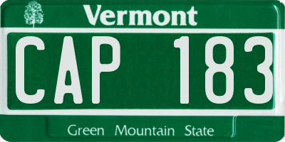 VT license plate CAP183