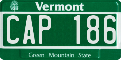 VT license plate CAP186