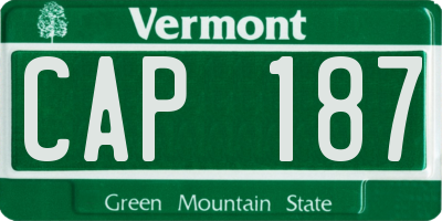 VT license plate CAP187