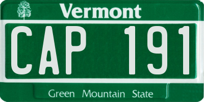 VT license plate CAP191
