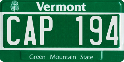VT license plate CAP194