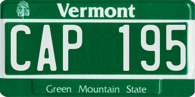 VT license plate CAP195