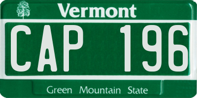 VT license plate CAP196