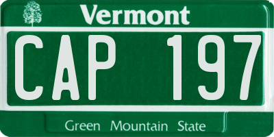 VT license plate CAP197